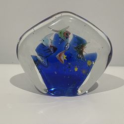 Art Glass Tropical Fish Aquarium Paperweight