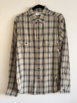 Saint Laurent YSL Button Up Long Sleeve Shirt New Size M