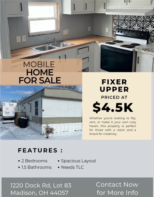 MOBILE HOME FOR SALE PRICED TO SELL