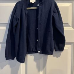 Little English Girls Navy Blue Cardigan Sweater Size 6