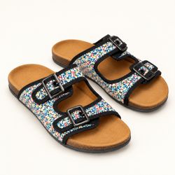 Bernie mev Double Buckle Slide Sandals Multicolor
