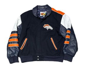 Vintage Rare 1990s Denver Broncos  Leather Jacket Size L Large