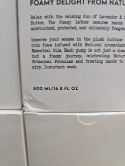 Lot Of 6 ....... Ignite your senses with Our Natural Indulgence foaming hand soap, harnessing the tantalizing mix of Lavender & Shea Butter