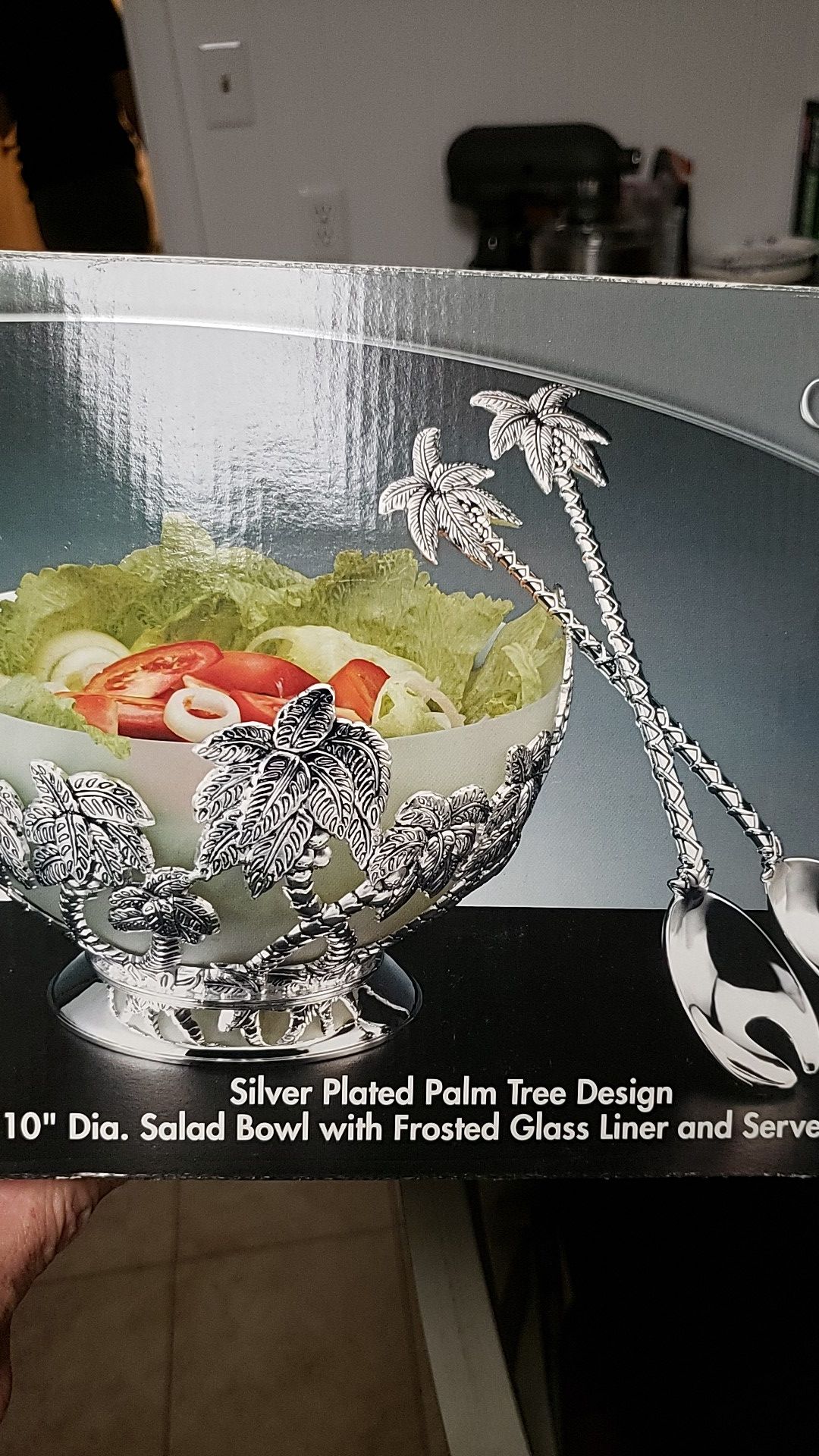 Salad bowl with salad spoons