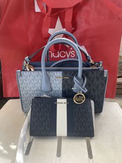 Michael Kors Signature Small Satchel Soft Sky Multi Set NWT Perfect Mother’s Day Gift 🎁  Navy blue Pick up in Pico Rivera