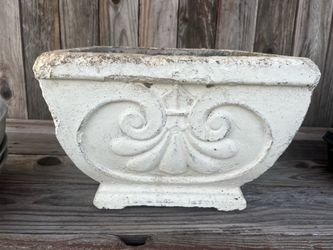 Antique 1920s Cement Planter Fleur de Lis