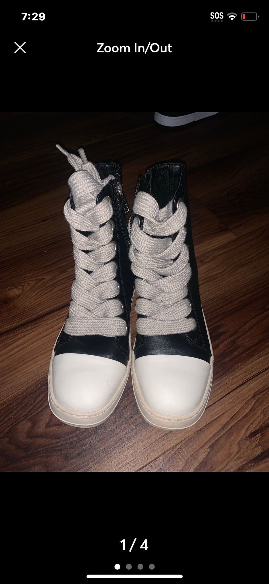 Rick Owens Porterville Jumbo Laced Sneaker 'Black Pearl' **NO original Box**