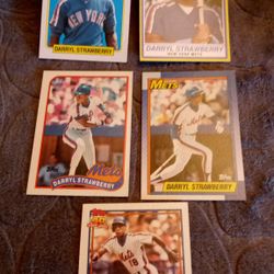 Darryl Strawberry Baseball Trading Cards 5pc