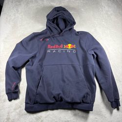 Red Bull Racing Men’s XL Blue Pull Over Hoodie Sweatshirt Navy F1 #1007