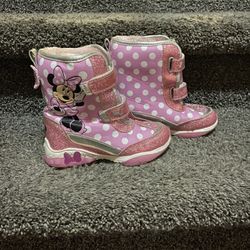 Disney Minnie Mouse Pink Toddler Winter Boots -Size 10M