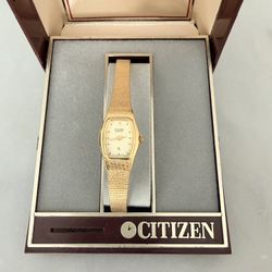 Vintage Citizen CQ Watch Womens 16mm Gold Tone 3(contact info removed)48. Needs New Battery