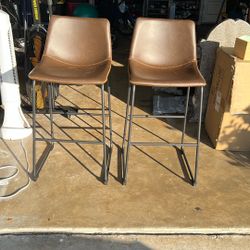Two 28” Seat High Bar Stools 