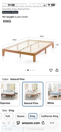 Classic King Platform Bed Frame