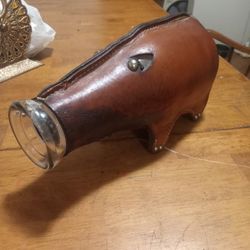 Leather Milk Bottle Piggy Bank 