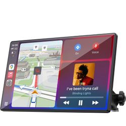 New Carplay Screen for Car, 9'' Wireless CarPlay & Android Auto- Upgrade Portable Touchscreen with Bluetooth, Mirror Link, Voice Control, Hands-Free C