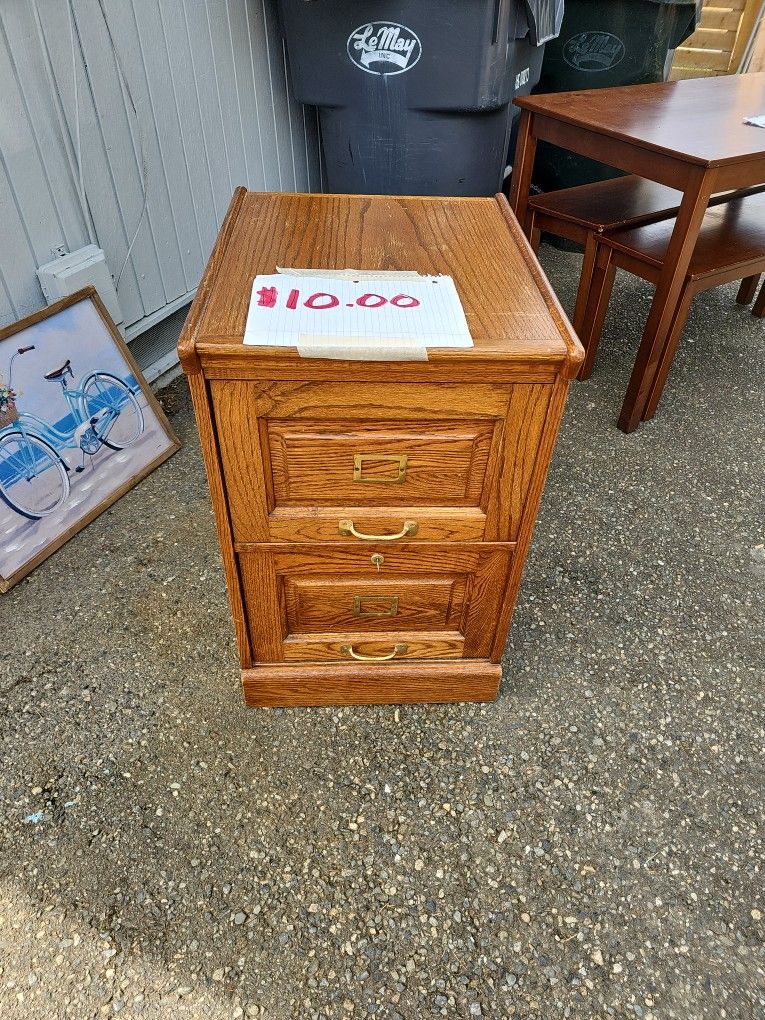 Solid Wood Filing Cabinet