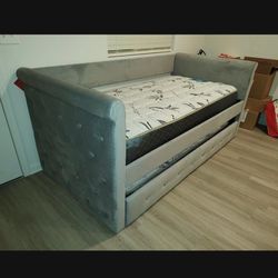 Twin Twin Trundle Bed With Bamboo Mattress