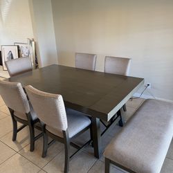 Table Chairs and Bench