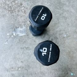 10 Lb Hex Dumbbells- Used Pair
