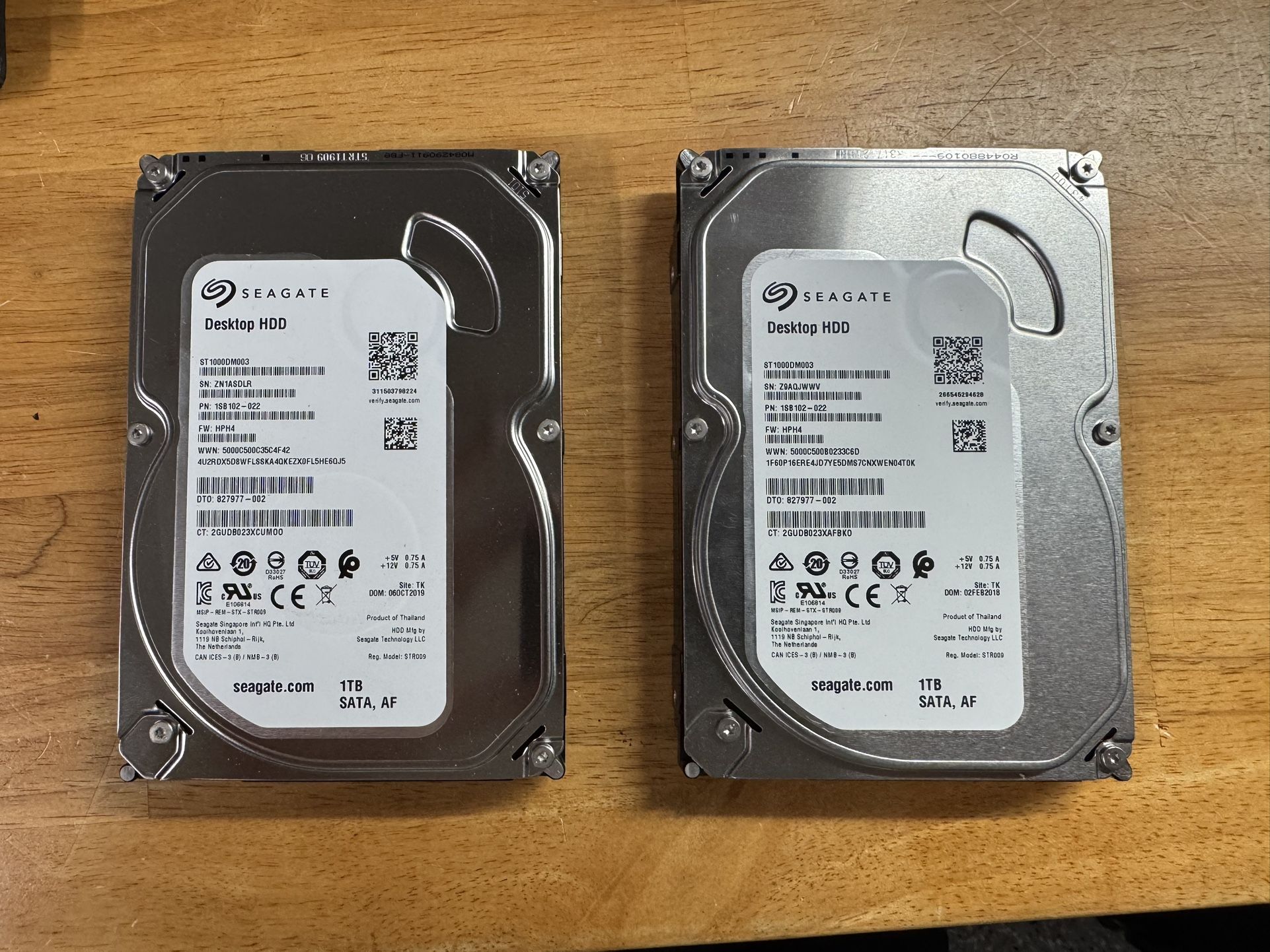 Seagate 1TB Desktop Hard Drive $15 Each 