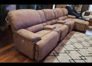 Fabric Sectional 6 Pcs Set W/ 2 Power Recliners  Chase Sifa