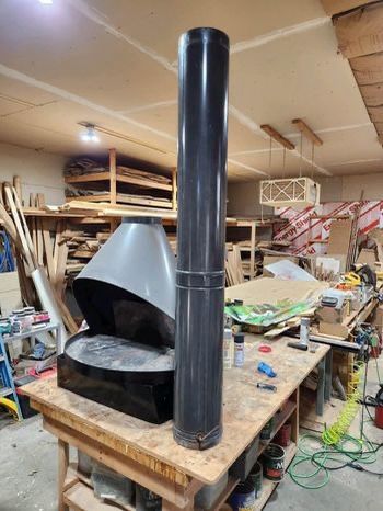 Vintage Preway Porcelain Black Wood Burning Stove