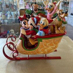 Disney Showcase “A Sleigh Full Of Joy” Mickey And Friends Figurine (contact info removed)