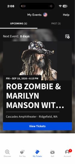 ROB ZOMBIE/MARILYN MANSON/HU TIX
