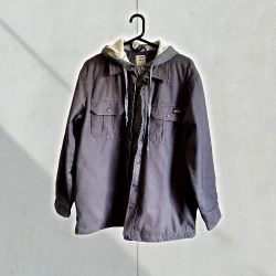 Genuine Dickies Men's Water Repellent Gray Hooded Duck Canvas Jacket Size M/M 