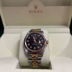 Rolex Datejust  two tone 36mm 16013 Black Diamond Dial - 5M Serial