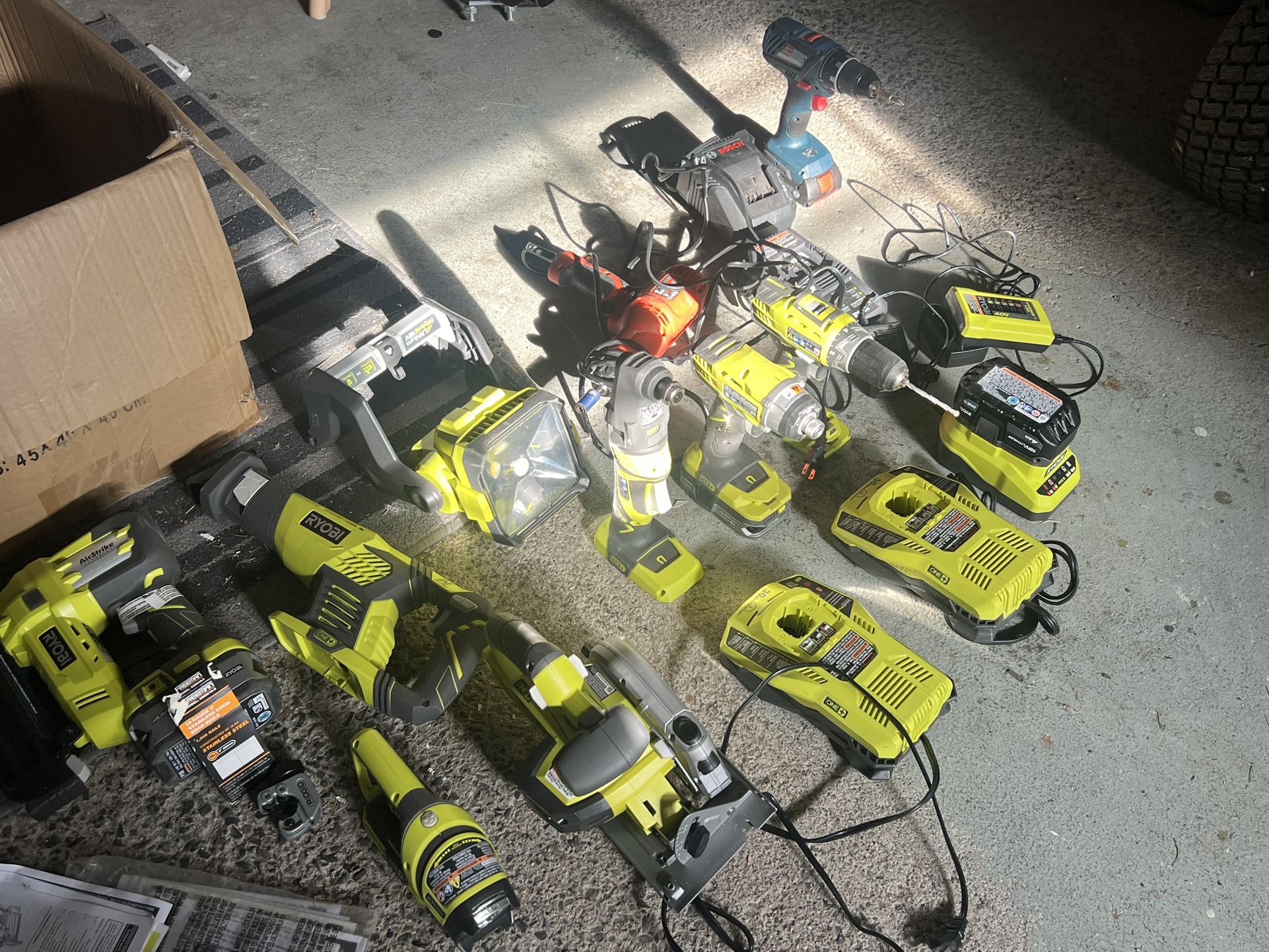RYOBI Tool Set , Air Strike Nailer And More