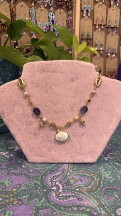 By the Sea Necklace handmade gold finish
