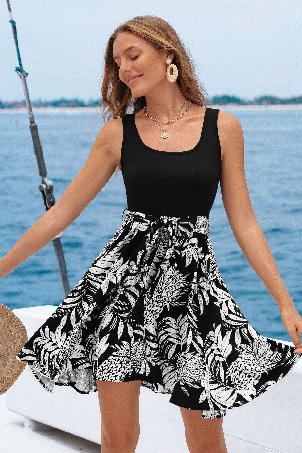 *** MAKE AN OFFER*** Sunset Escape Tropical Mini Dress