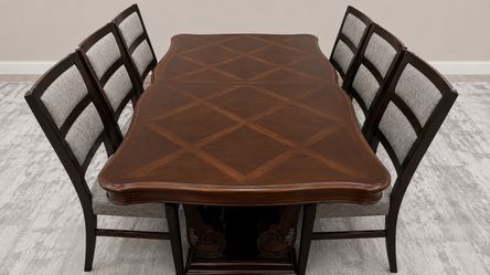 Wooden table and 6 chairs