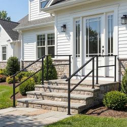 68.5 inch Modern Matte Black Stair Banister (Set of 2)