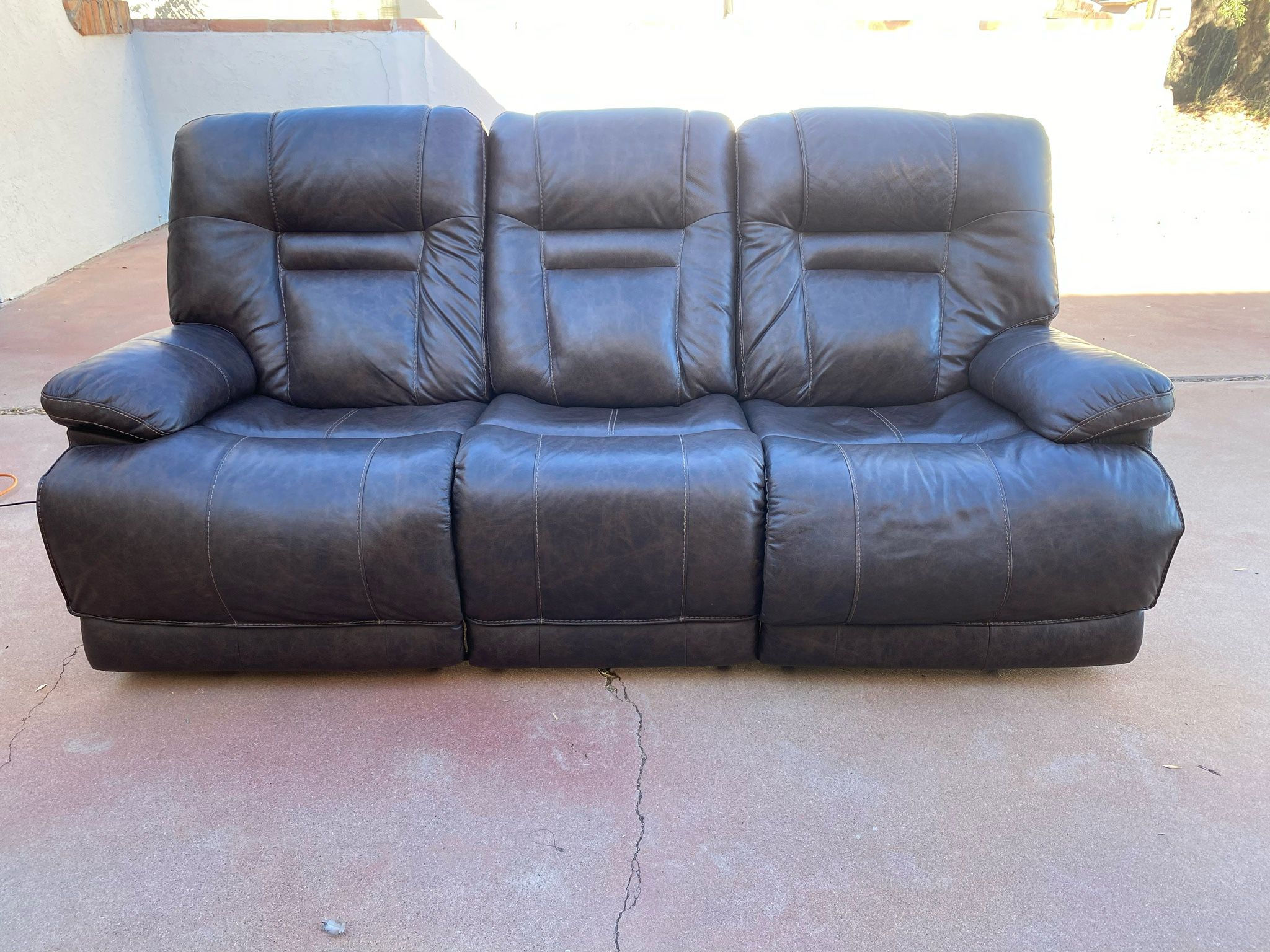 Full Leather Reclining Sofa