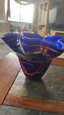 Fused glass vase