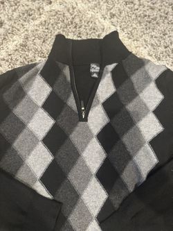 Saks Fifth Avenue Sweater Mens Medium Color Gray 1/4 Zip 100% Cashmere Excellent