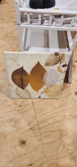 Kirkland's Autumn Leaf Canvas Wall Art - Neutral/Gold Tones