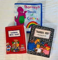 Vintage Set of 3 Soft Fabric Baby Toddler Books