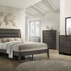 Brand New 4PC Gray Bedroom Set