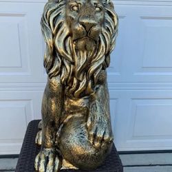 3 Foot Tall, Golden Lion Statue
