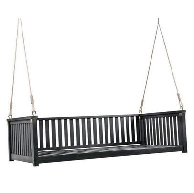 New in Box Patio Twin Size Garden Swing Bed, Wooden Porch Swing Frame with Ropes for Garden
