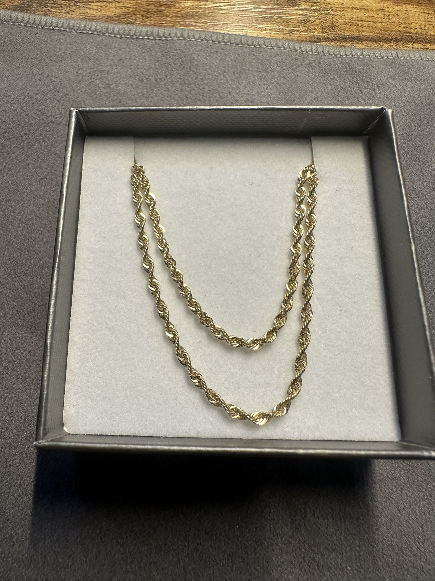 10k Real Gold 20” 2mm Rope Chain
