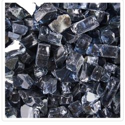 HeatPro Bag Reflective Tempered Glass Fire Pit Crystal Rocks In Gray