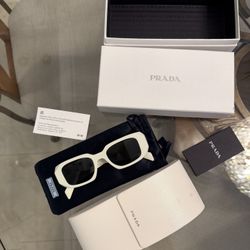 PRADA Symbole Rectangle Sunglasses – Ivory (NEW)