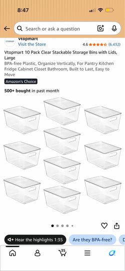 Clear Stackable Storage Bins with Lids