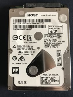 HGST 500GB HDD 2.5