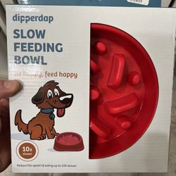 Dipperdap Pets Dogs Slow Feeding Bowl 8" x 1.81" Holds up to 2 cups Red