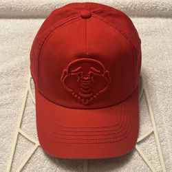 True Religion Baseball Hat Unisex OSFA Red Buddha Logo Snapback Cap New